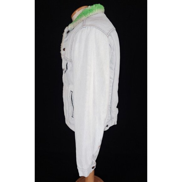 NotSoNormal Look Inside Faux Shearling Denim Jacket M Mens NSN $487 - Picture 8 of 16